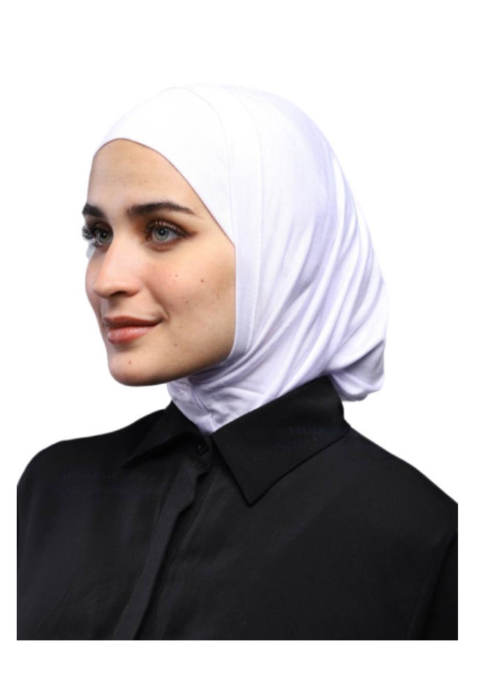 Piece Syrian Hijab Set (Open-Ended Bandana + Slip-on Khimar) - Premium Cotton Lycra - Multi-Colors - Image 2
